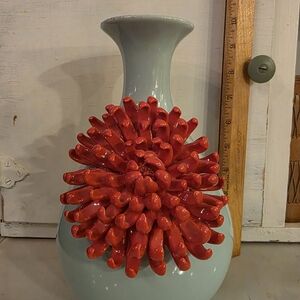 Elegant Red Floral Vase